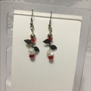 Vintage Red White & Silver Free Style Dangles